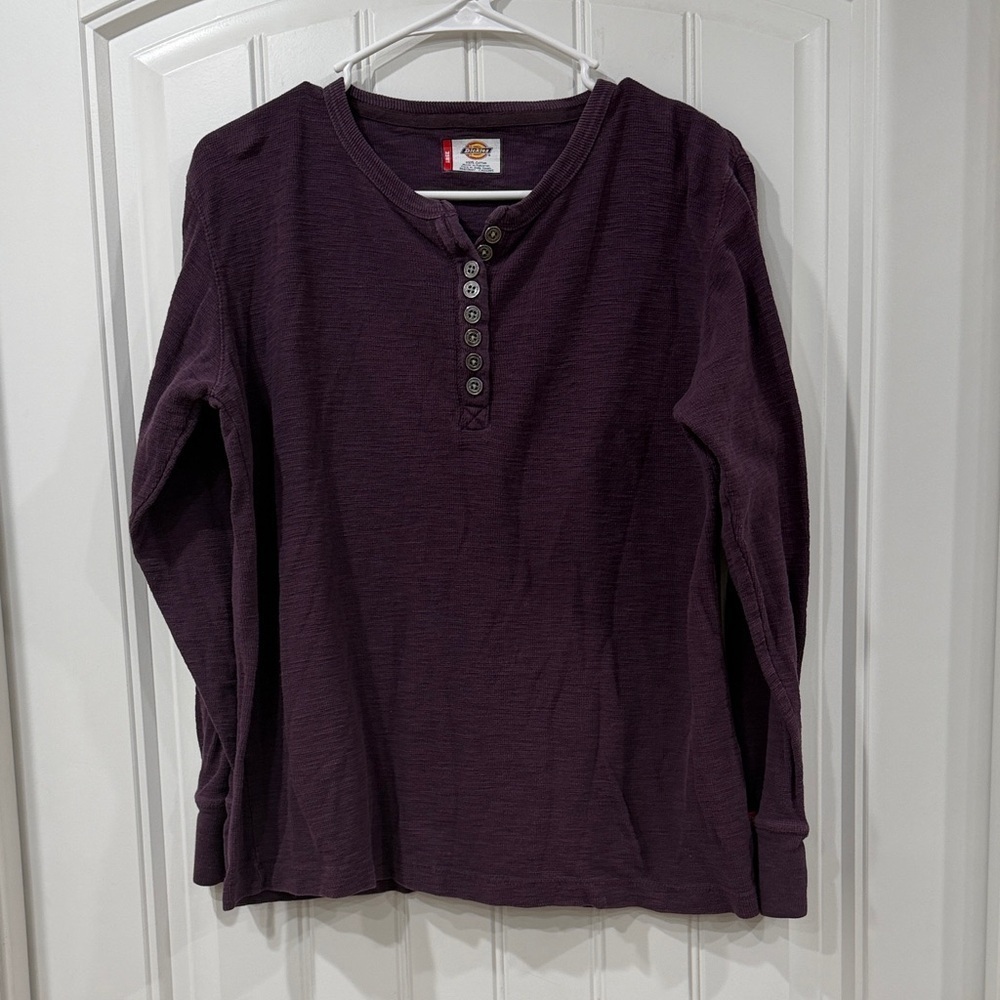 EUC Dickies Dark Purple Henley Shirt
